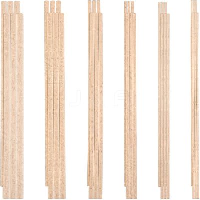 36Pcs 6 Style Beech Wood Sticks DIY-OC0009-26-1