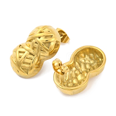 Ion Plating(IP) 304 Stainless Steel Stud Earrings EJEW-H013-01G-1