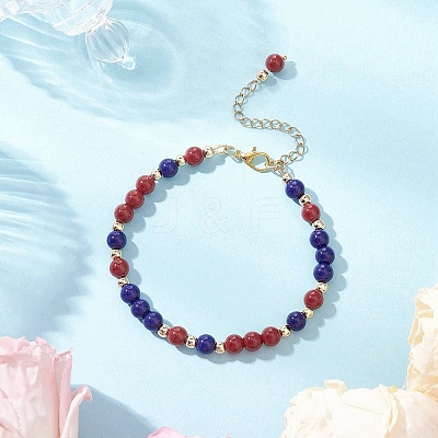 Glass Round Beaded Bracelets BJEW-JB12072-03-1