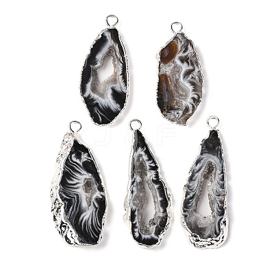 Natural Geode Agate Pendants G-G950-02P-1