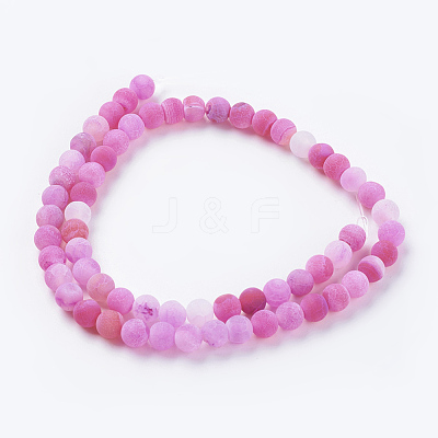 Natural Weathered Agate Beads Strands X-G-G589-6mm-10-1