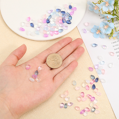 168pcs 12 Colors Transparent Handmade Lampwork Charms LAMP-CA0001-11-1
