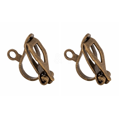 Brass Clip-on Earring Findings EC109-NFAB-1