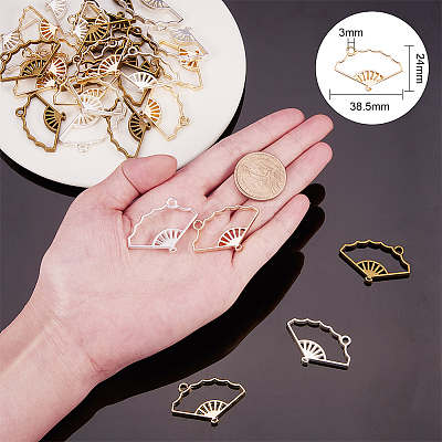 Rack Plating Alloy Open Back Bezel Pendants PALLOY-OC0001-01-FF-1
