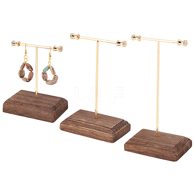 3 Sets 3 Sizes Iron Earring Display Stand Set EDIS-WH0024-10G-1