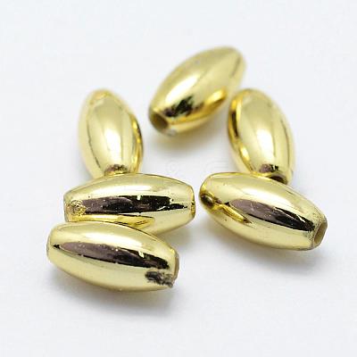 Plating Eco-Friendly Plastic Beads KY-K002-03-8x4mm-G-1
