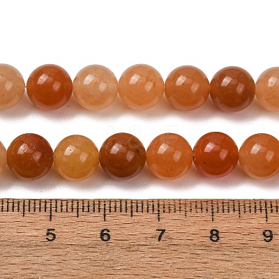 Natural Red Aventurine Bead Strands G-G735-39-8mm-1