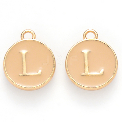 Golden Plated Alloy Enamel Charms ENAM-S118-06L-1
