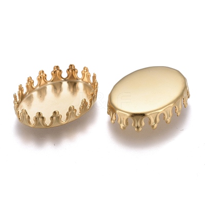 201 Stainless Steel Cabochon Settings STAS-P249-10B-G-1