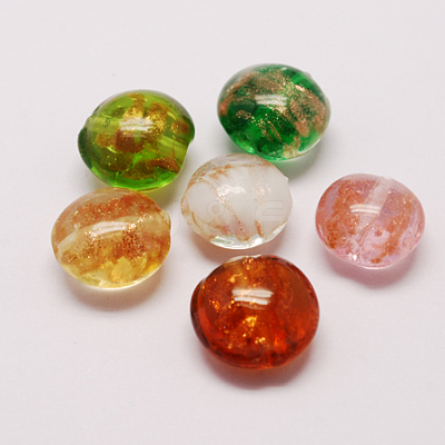 Handmade Gold Sand Lampwork Beads X-LAMP-S035-12mm-M-1