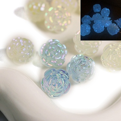 Luminous Plating Acrylic Beads PW-WG10111-01-1
