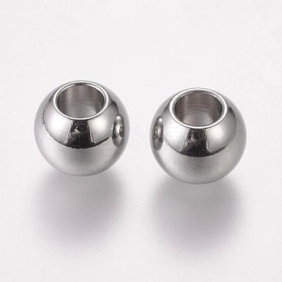 Tarnish Resistant 304 Stainless Steel European Beads STAS-E034-1-1