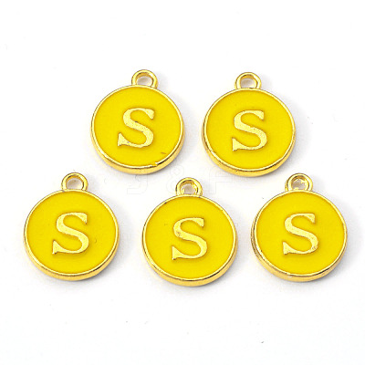 Golden Plated Alloy Enamel Charms X-ENAM-S118-09S-1