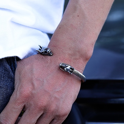 304 Stainless Steel Open Cuff Bracelets ZK9473-2-1