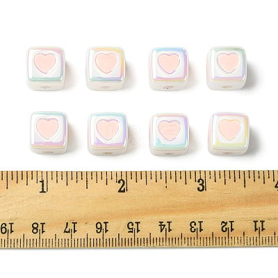 10Pcs Opaque Acrylic Enamel Beads ACRC-FS0001-02G-1