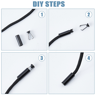 40Pcs 2 Colors Spray Printed Alloy Aglets for Shoelaces FIND-DC0005-08-1