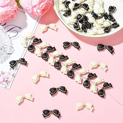 40Pcs 2 Colors Opaque Acrylic Beads SACR-CJ0001-91-1