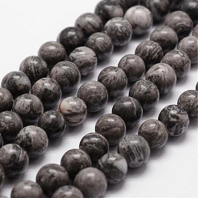 Natural Map Stone/Picasso Stone/Picasso Jasper Bead Strands G-D840-60-6mm-1