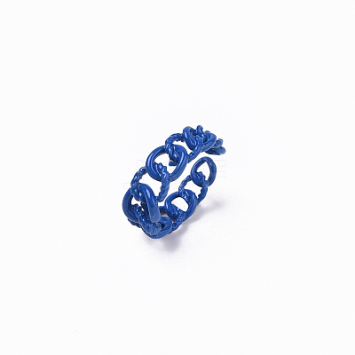Spray Painted Alloy Cuff Rings RJEW-T011-11-RS-1