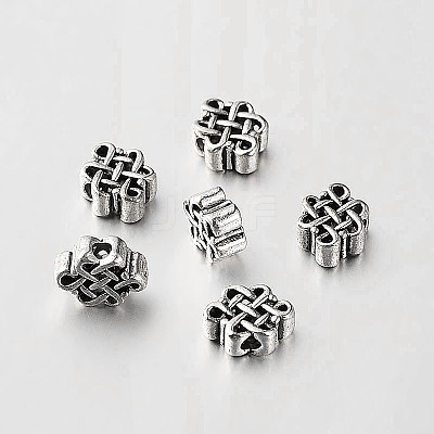 Tibetan Style Alloy Chinese Endless Knot Beads TIBEB-O004-57-1