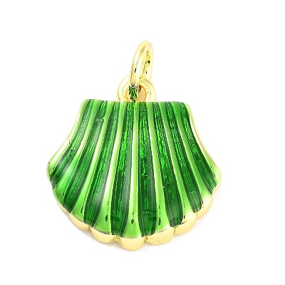 Real 18K Gold Plated Rack Plating Brass Enamel Charms KK-M293-31G-04-1