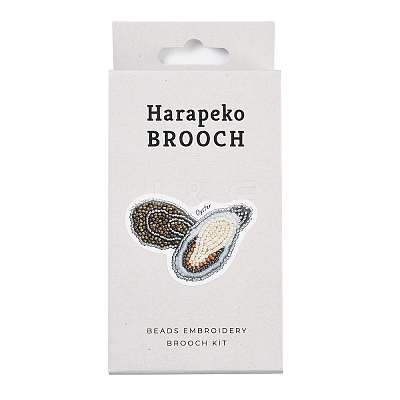 MIYUKI Seed Beads Oyster Brooch Making Kits DIY-H165-04D-1