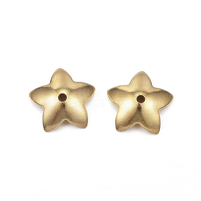 Ion Plating(IP) 304 Stainless Steel Flower Bead Cap X-STAS-G127-05G-1