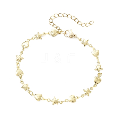 Brass Link Chain Bracelets for Women BJEW-JB12746-1