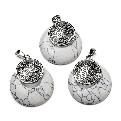Natural Howlite Pendants KK-F751-M-A17-1