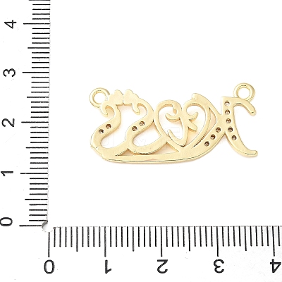 Brass Micro Pave Clear Cubic Zirconia Links KK-D357-03B-G-1
