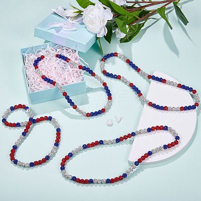 Polymer Clay Rhinestone Round Beaded Necklaces NJEW-SW00049-04-1