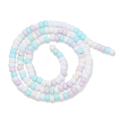 Opaque Spray Painted Glass Bead Strands GLAA-N047-07-04-1