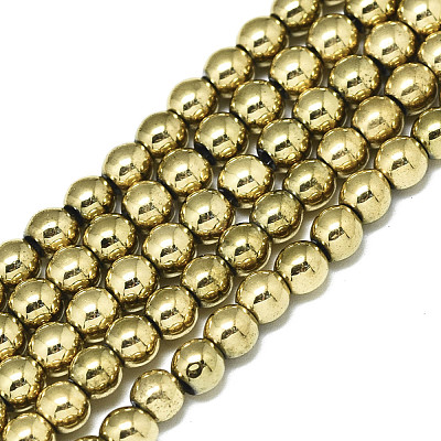 Electroplate Non-magnetic Synthetic Hematite Beads Strands G-S352-52B-01-1