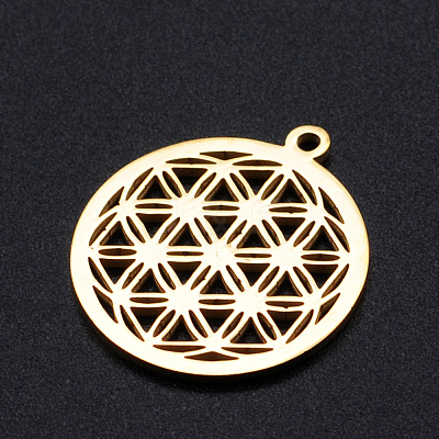 304 Stainless Steel Sacred Geometric Pendants LS-STAS-S105-JN899-2-1