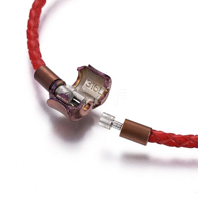 Braided Genuine Cowhide Cord Bracelets BJEW-F360-A01-1