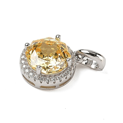 925 Sterling Silver Pave Cubic Zirconia Pendants STER-B009-01A-02-1
