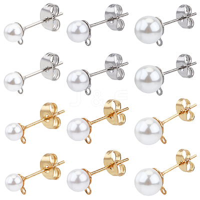 304 Stainless Steel Stud Earring Findings EJEW-SP0001-17K-1