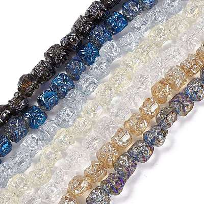 Transparent Electroplate Glass Beads X1-GLAA-P028-M-1