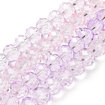 Transparent Painted Glass Beads Strands DGLA-A034-T8mm-A05-1