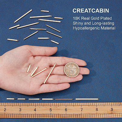 24Pcs 4 Size Brass Bar Pendants KK-CN0001-66-1