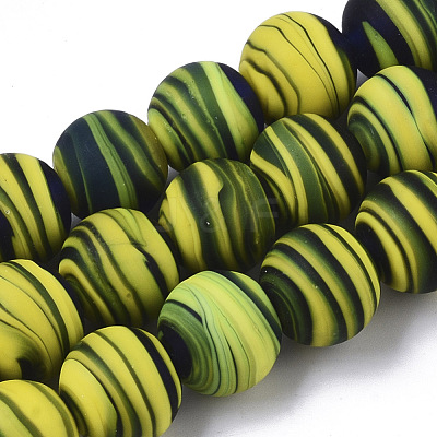 Handmade Frosted Lampwork Beads Strands LAMP-T007-07C-1