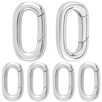 6Pcs Stainless Steel Spring Gate Rings STAS-BBC0008-34A-1