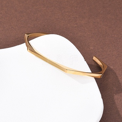 304 Stainless Steel Cuff Bangles BJEW-P373-01G-1