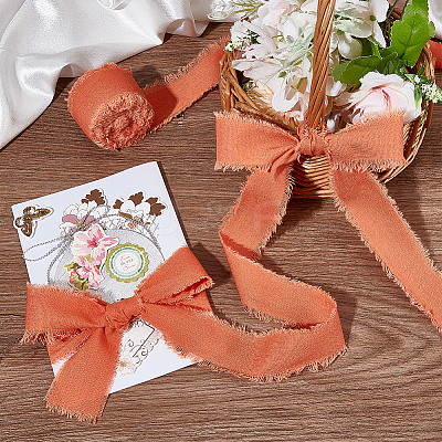 10M Polyester Frayed Ribbon OCOR-WH0094-01C-1