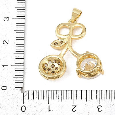Brass Cubic Zirconia Pendants KK-L251-39G-1