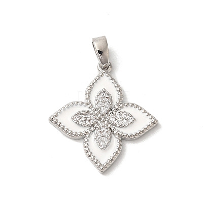 Rack Plating Brass Clear Cubic Zirconia Pendants X-KK-Z056-34P-01-1