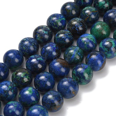 Natural Azurite Beads Strands G-Z110-C02-8mm-1