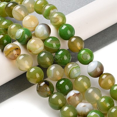 Natural Striped Agate/Banded Agate Beads Strands G-Z060-A01-C02-1