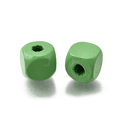 Spray Painted Wooden Beads WOOD-P021-01B-28-1