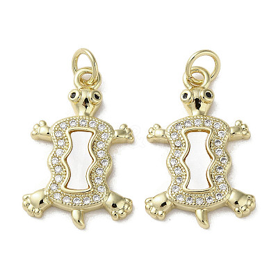 Brass Micro Pave Cubic Zirconia Pendants KK-G485-16G-1